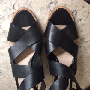 Beautiful Black Strappy Sandals Size 7.5